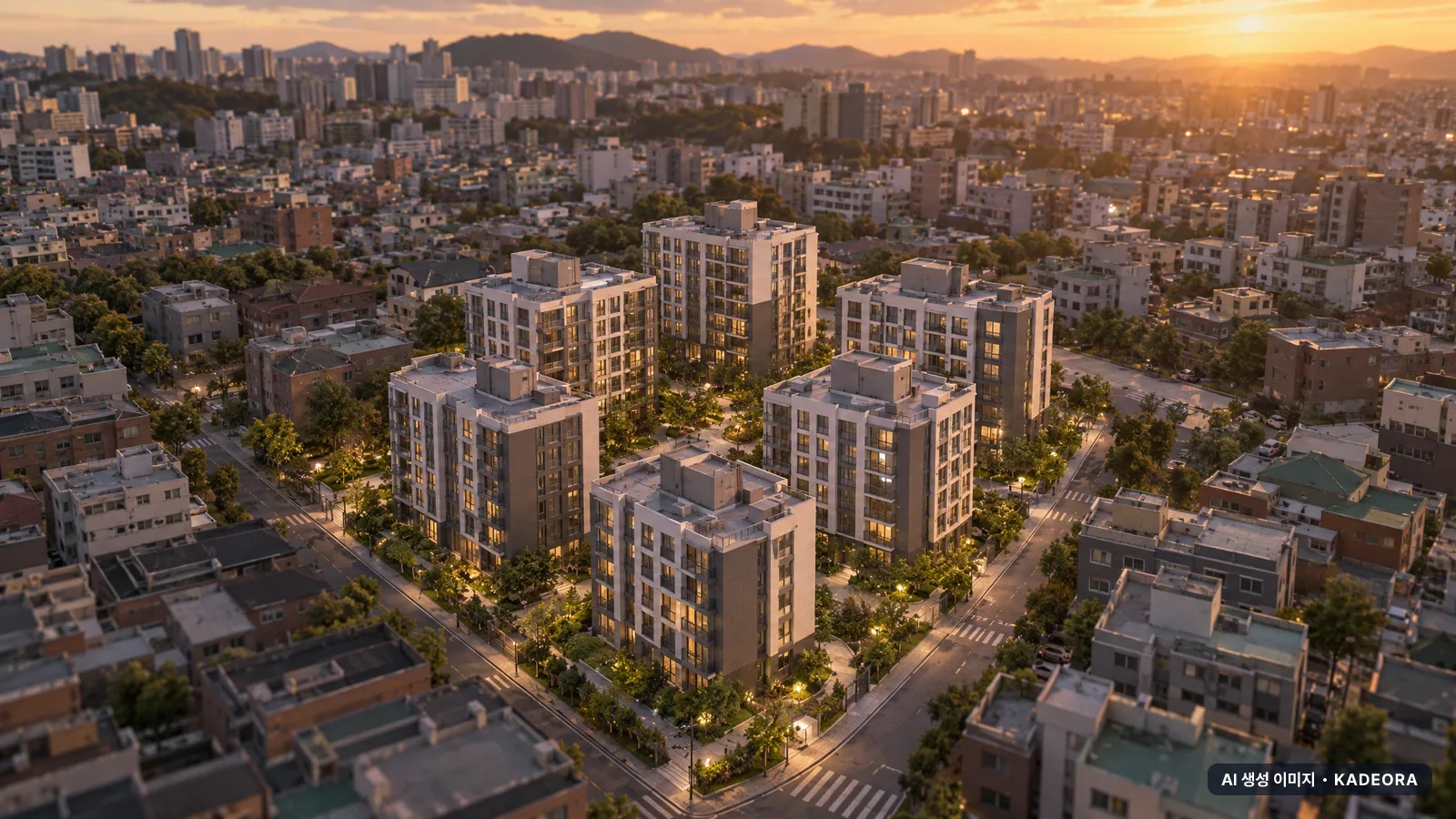 남양주시 퇴계원7 단지 전경 AI 상상도(저녁) — 남양주시 아파트 분양