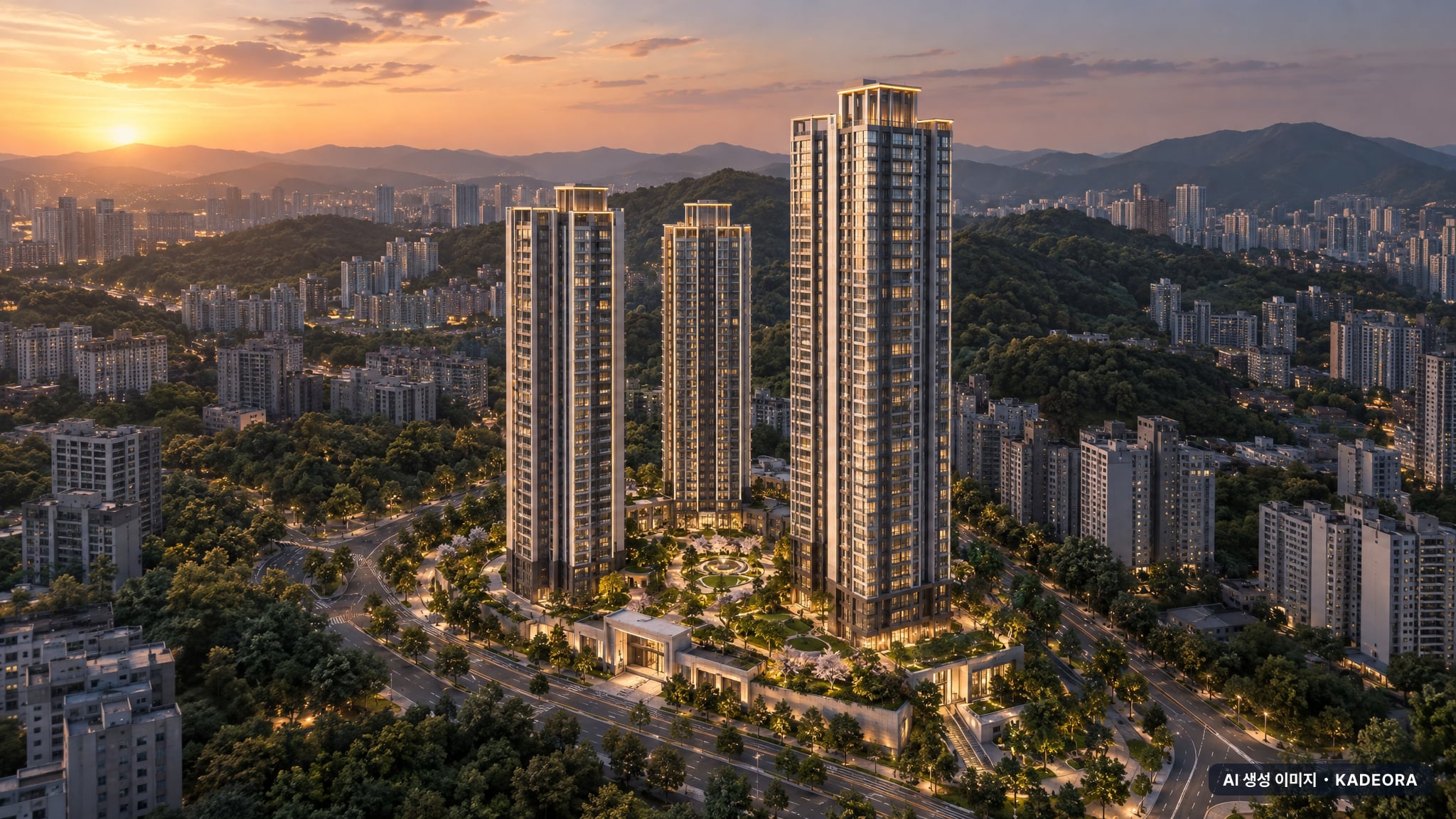 해운대 마티안 디에디션 조감도 AI 상상도(노을 항공) — 부산 해운대구 분양 예고 220세대