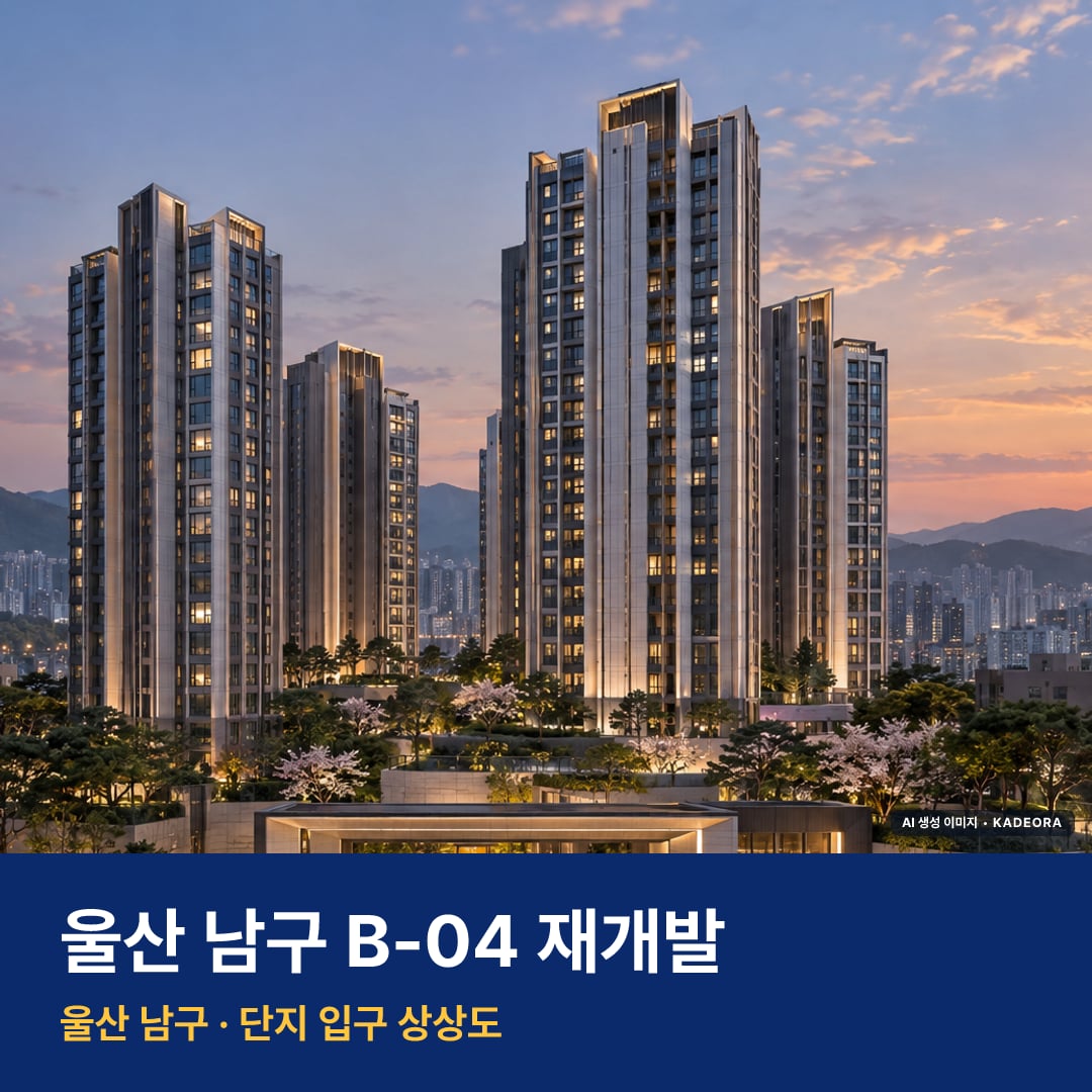 울산 남구 B-04 재개발 단지 전경 AI 상상도 — 남구 신정동 1,441세대