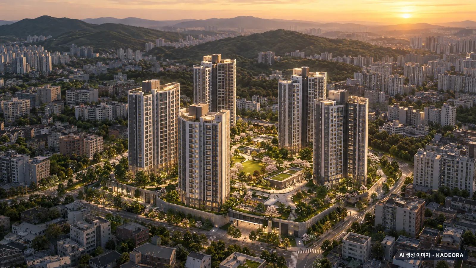 안산시 고잔연립6 단지 전경 AI 상상도(저녁) — 안산시 아파트 분양