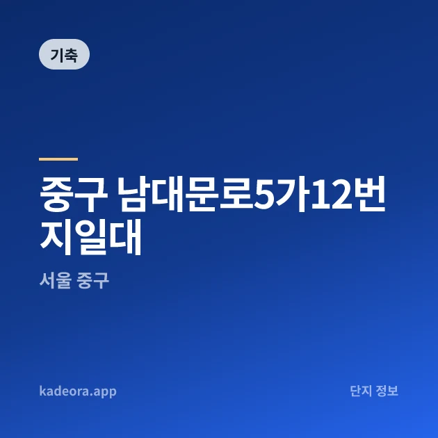 중구 남대문로5가12번지일대 현장 카드