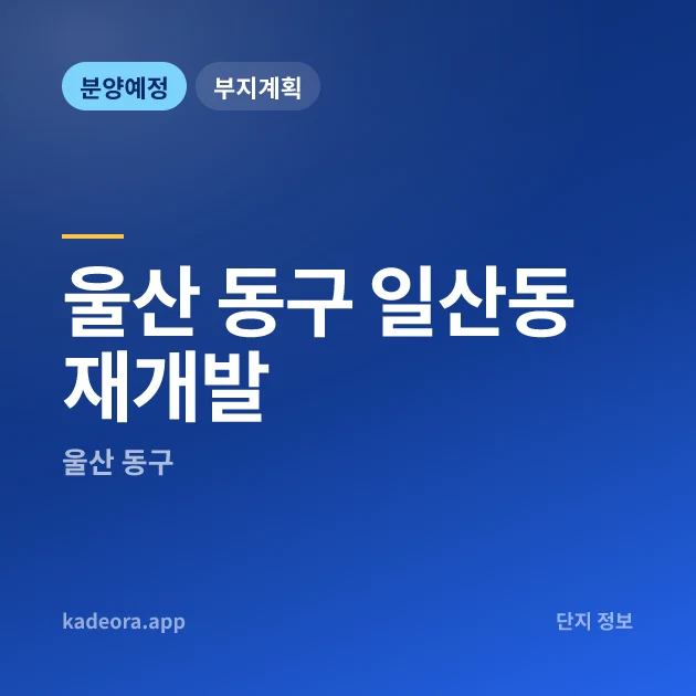 울산 동구 일산동 재개발 현장 카드