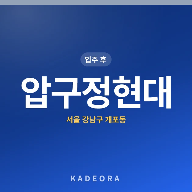 압구정현대 현장 카드