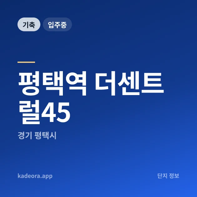 평택역 더센트럴45 현장 카드