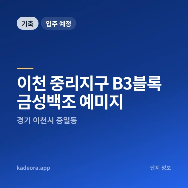 이천 중리지구 B3블록 금성백조 예미지 현장 카드