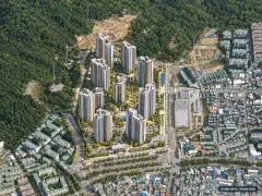 계양 롯데캐슬 파크시티 1단지 20개동·총 1,964세대 기준 AI 상상도(주간 항공) — 실제와 다를 수 있음