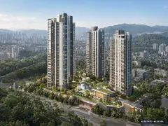 위례 A2-7블록 신혼희망타운(공공분양) 잔여세대 이번 3세대 공급 기준 AI 상상도(주간 항공) — 실제와 다를 수 있음
