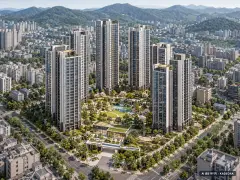 울산 중구 복산동 재개발 단지 전경 AI 상상도(주간 항공) — 중구