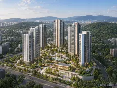 의정부우정 A2블록 공공분양주택(본청약) 이번 463세대 공급 기준 AI 상상도(주간 항공) — 실제와 다를 수 있음