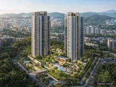 브레인시티 메디스파크 로제비앙 모아엘가 이번 1,215세대 공급 기준 AI 상상도(주간 항공) — 실제와 다를 수 있음