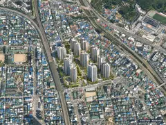 의정부9구역 총 1,757세대 기준 AI 상상도 — 실제와 다를 수 있음 의정부9구역 총 1,757세대 기준 AI 상상도(주간 항공) — 실제와 다를 수 있음