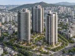 한일시멘트 이전부지 공동주택 3개동·최고 39층·총 493세대 기준 AI 상상도 — 실제와 다를 수 있음 한일시멘트 이전부지 공동주택 3개동·최고 39층·총 493세대 기준 AI 상상도(주간 항공) — 실제와 다를 수 있음