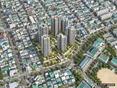 부산 동래구 사직5 재개발 최고 38층·총 811세대 기준 AI 상상도 — 실제와 다를 수 있음 부산 동래구 사직5 재개발 최고 38층·총 811세대 기준 AI 상상도(주간 항공) — 실제와 다를 수 있음