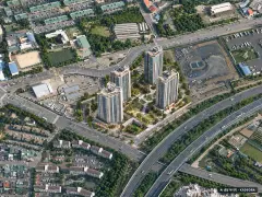 아너스 웰가 진주 4개동·최고 39층·총 840세대 기준 AI 상상도(주간 항공) — 실제와 다를 수 있음