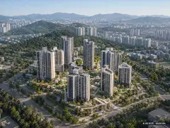 부산 서면 서희스타힐스 이번 933세대 공급 기준 AI 상상도(주간 항공) — 실제와 다를 수 있음
