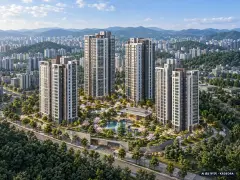 성남 복정1지구 B3블록(사전청약) 이번 417세대 공급 기준 AI 상상도 — 실제와 다를 수 있음 성남 복정1지구 B3블록(사전청약) 이번 417세대 공급 기준 AI 상상도(주간 항공) — 실제와 다를 수 있음