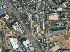 의왕시 오전라구역 총 477세대 기준 AI 상상도 — 실제와 다를 수 있음 의왕시 오전라구역 총 477세대 기준 AI 상상도(주간 항공) — 실제와 다를 수 있음