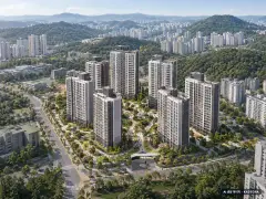 고덕강일지구 3단지 토지임대부(본청약) 총 1,305세대 기준 AI 상상도(주간 항공) — 실제와 다를 수 있음