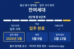 잔여세대 입주 일정·단계 타임라인