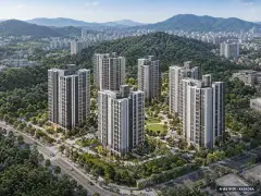 청계 노르웨이숲(13차) 4개동·최고 20층·총 404세대(이번 10세대 공급) 기준 AI 상상도 — 실제와 다를 수 있음 청계 노르웨이숲(13차) 4개동·최고 20층·총 404세대(이번 10세대 공급) 기준 AI 상상도(주간 항공) — 실제와 다를 수 있음