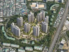 부산 연제구 연산10 재개발 총 1,116세대 기준 AI 상상도 — 실제와 다를 수 있음 부산 연제구 연산10 재개발 총 1,116세대 기준 AI 상상도(주간 항공) — 실제와 다를 수 있음