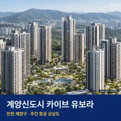 상상도 · AI 생성 이미지로 실제와 다를 수 있음 계양신도시 카이브 유보라 청약 계양신도시 카이브 유보라 단지 전경 AI 상상도 — 계양구 1,110세대