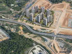소제지구 A3BL 중흥S-클래스 우미린 14개동·최고 25층·총 1,095세대 기준 AI 상상도 — 실제와 다를 수 있음 소제지구 A3BL 중흥S-클래스 우미린 14개동·최고 25층·총 1,095세대 기준 AI 상상도(주간 항공) — 실제와 다를 수 있음