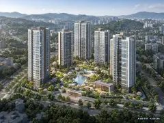 울산다운2지구 A-10블록 공공분양주택 이번 579세대 공급 기준 AI 상상도(주간 항공) — 실제와 다를 수 있음