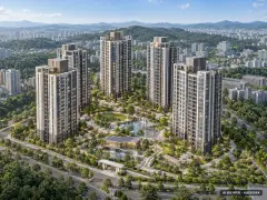 남양주왕숙지구 B-17블록 공공분양주택(본청약) 이번 491세대 공급 기준 AI 상상도(주간 항공) — 실제와 다를 수 있음