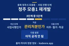 청주 모충1 재개발 일정·단계 타임라인