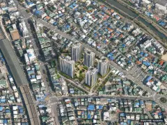 의정부시 가재울구역 총 662세대 기준 AI 상상도(주간 항공) — 실제와 다를 수 있음