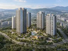 위례 A2-7블록 신혼희망타운(공공분양) (본청약) 이번 440세대 공급 기준 AI 상상도(주간 항공) — 실제와 다를 수 있음