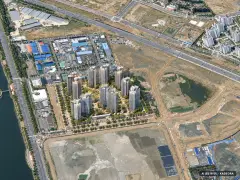 인천 미추홀구 시티오씨엘 9단지 오션파크뷰 9개동·최고 49층·총 1,949세대 기준 AI 상상도(주간 항공) — 실제와 다를 수 있음