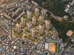메트로시티 자산 데시앙 12개동·최고 33층·총 1,250세대(이번 739세대 공급) 기준 AI 상상도 — 실제와 다를 수 있음 메트로시티 자산 데시앙 12개동·최고 33층·총 1,250세대(이번 739세대 공급) 기준 AI 상상도(노을 항공) — 실제와 다를 수 있음
