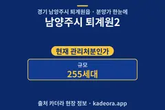 남양주시 퇴계원2 분양가 단지 개요 카드