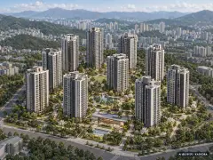 제일풍경채 운정 11개동·최고 28층·총 520세대 기준 AI 상상도(주간 항공) — 실제와 다를 수 있음