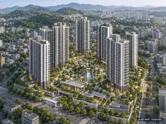 부산 해운대구 대우마리나1,2차 재건축 단지 전경 AI 상상도(주간 항공) — 해운대구