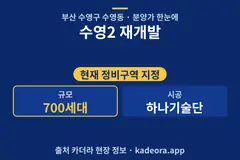 수영2 재개발 분양가 단지 개요 카드
