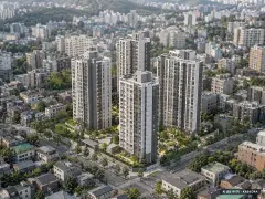울산 호수공원 에일린의 뜰 1단지 4개동·최고 25층·총 310세대 기준 AI 상상도(주간 항공) — 실제와 다를 수 있음
