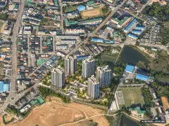 고창 덕산지구 공동주택(공공분양) 이번 888세대 공급 기준 AI 상상도(주간 항공) — 실제와 다를 수 있음