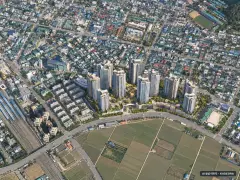 평택시 합정주공 총 1,910세대 기준 AI 상상도(주간 항공) — 실제와 다를 수 있음