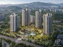 시흥하중 A4블록 신혼희망타운(공공분양)(본청약) 이번 390세대 공급 기준 AI 상상도(주간 항공) — 실제와 다를 수 있음
