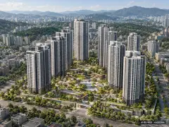 경기 부천 역곡역 정비사업 총 1,500세대 기준 AI 상상도(주간 항공) — 실제와 다를 수 있음