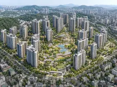 성남시 태평3 총 2,778세대 기준 AI 상상도(주간 항공) — 실제와 다를 수 있음