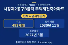 사창제2공구B블럭 주택재건축아파트 분양가 단지 개요 카드