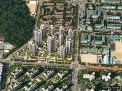 안산시 주공5단지2 총 1,051세대 기준 AI 상상도(주간 항공) — 실제와 다를 수 있음
