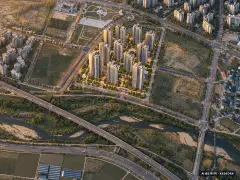 아산탕정자이 메트로시티(A3BL) 12개동·최고 35층·총 1,638세대 기준 AI 상상도 — 실제와 다를 수 있음 아산탕정자이 메트로시티(A3BL) 12개동·최고 35층·총 1,638세대 기준 AI 상상도(노을 항공) — 실제와 다를 수 있음