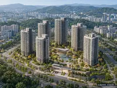 울산 다운2지구 유승한내들 에듀포레 7개동·최고 25층·총 507세대 기준 AI 상상도 — 실제와 다를 수 있음 울산 다운2지구 유승한내들 에듀포레 7개동·최고 25층·총 507세대 기준 AI 상상도(주간 항공) — 실제와 다를 수 있음