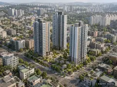 송천 아르티엠 더 숲 3개동·최고 28층·총 244세대 기준 AI 상상도(주간 항공) — 실제와 다를 수 있음