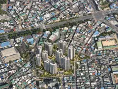 대구 반고개 재개발 단지 전경 AI 상상도(주간 항공) — 대구 달서구 시공사 선정 1,254세대